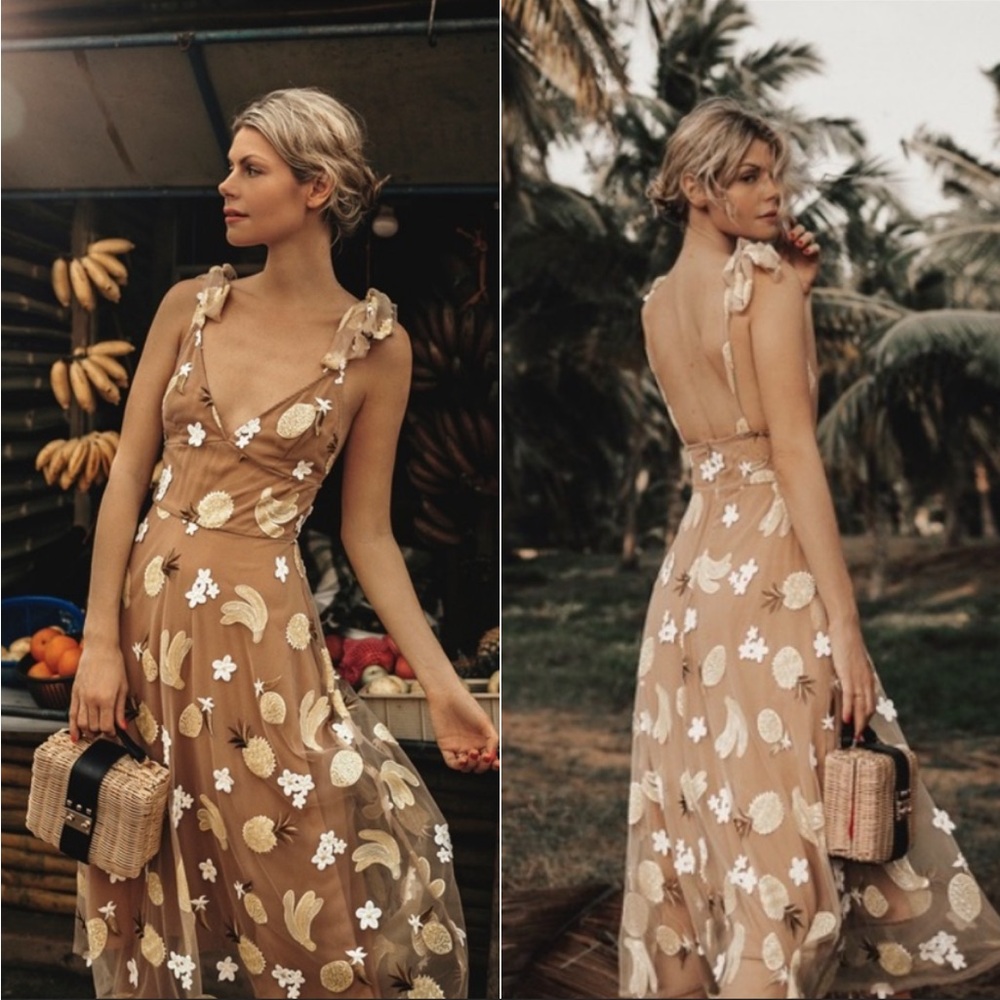 NWT For Love and Lemons Fruit Punch Midi